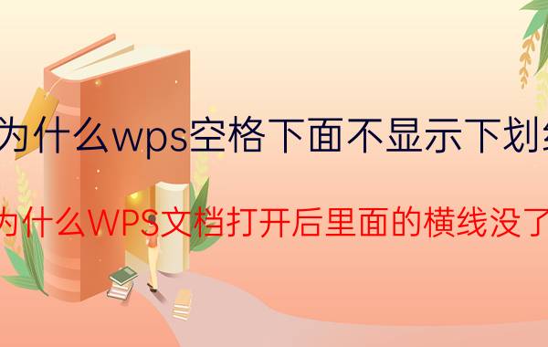 为什么wps空格下面不显示下划线 为什么WPS文档打开后里面的横线没了？